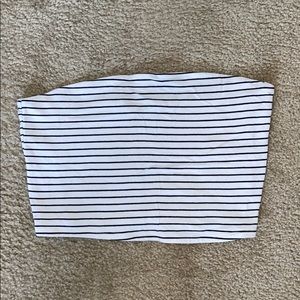 black & white striped tube top